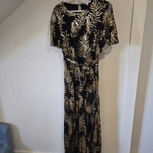 Baltic Born Black and Gold Fern Maxi Dress